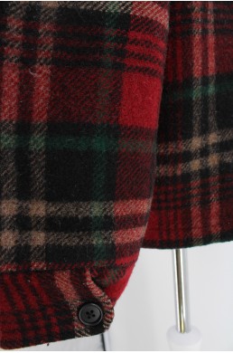 Manteau sherpa Woolrich noir et rouge - Made in USA - 100 % laine