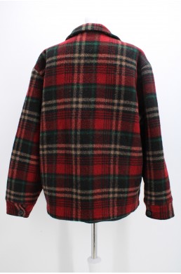 Manteau sherpa Woolrich noir et rouge