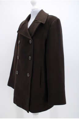 Manteau Calvin Klein marron foncé en laine