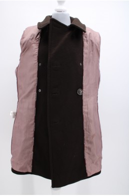 Manteau Calvin Klein marron foncé en laine doublure