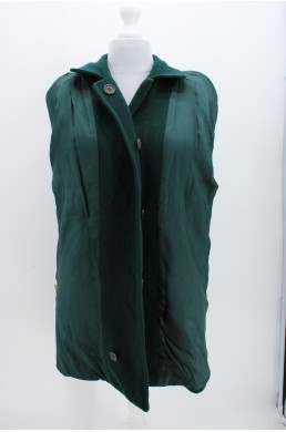 Manteau Bromley vert bouteille en laine vintage