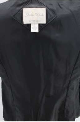 Blouson en cuir Studio Works noir - 100 % cuir (genuine leather) doublure