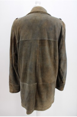 Blouson veste longue en cuir Peruvian Connection