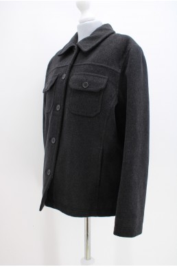 Manteau J.Crew gris foncé en laine