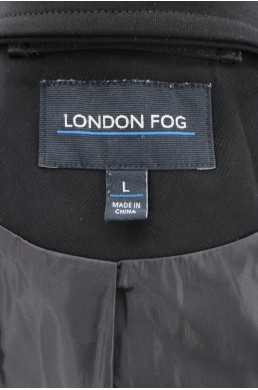 Manteau trench London Fog noir avec capuche label
