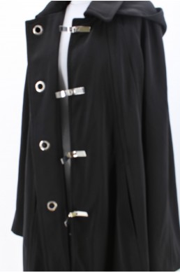 Manteau trench London Fog noir avec capuche