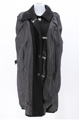 Manteau trench London Fog noir avec capuche comme neuf