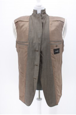 Veste Ermenegildo Zegna marron taupe en laine vintage